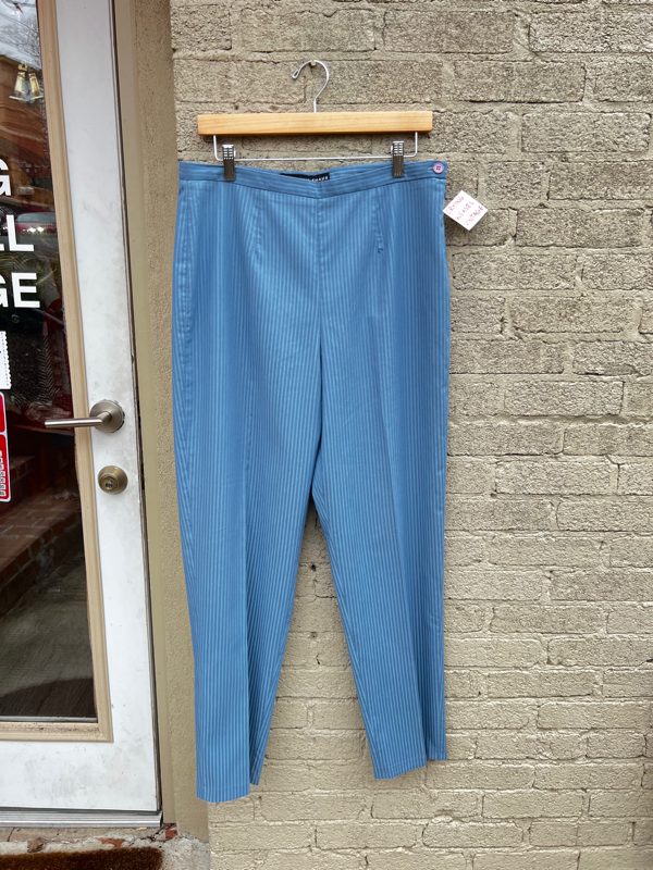 1990s High-Waisted Blue Pinstripe Pants | Crying Weasel Vintage